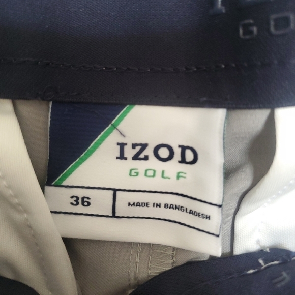 Izod Golf Pants Slim Fit Swing Flex Gray/Cinder Block (36 x 32) - Picture 12 of 16